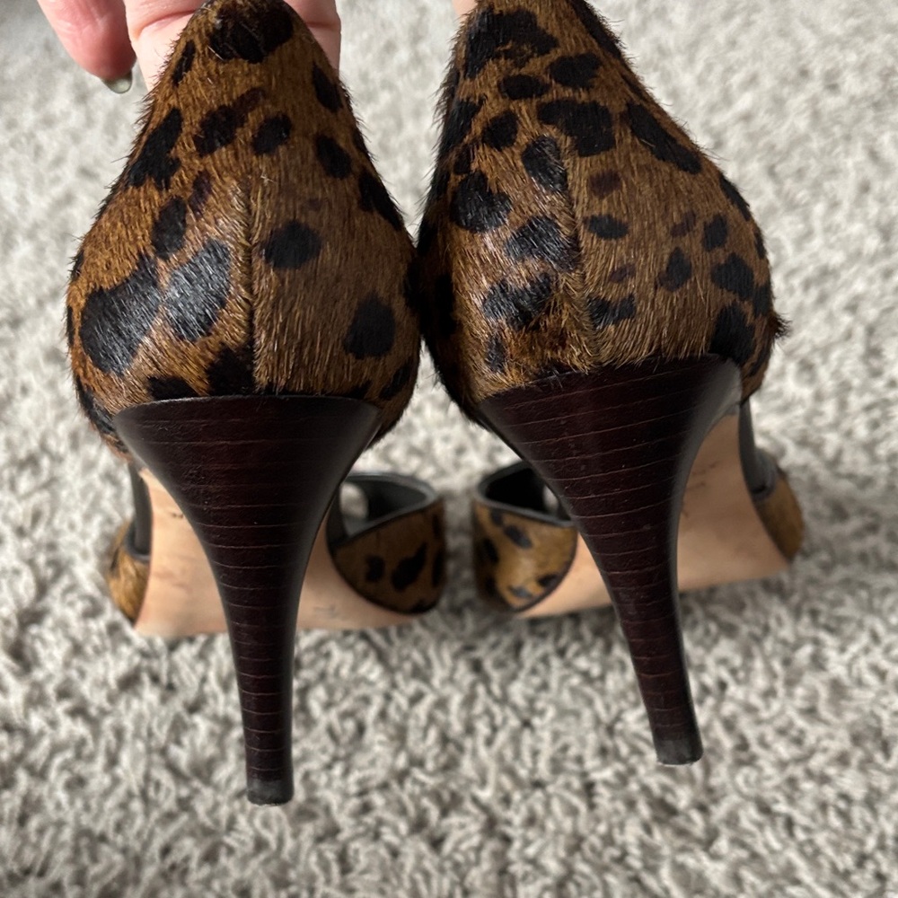 Ann Taylor Leopard Print Peep-Toe Heels - Picture 4 of 14